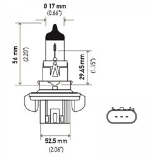 Mini Cooper Xenon Bulbs (2) - Hella - Optilux H13/9008 12V 60/55W XB - White - `07-`12