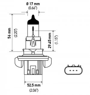 Mini Cooper Xenon Bulbs (2) - Hella - Optilux H13/9008 12V 60/55W XB - White - `07-`12