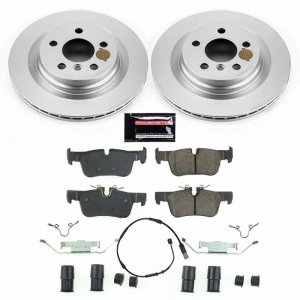 Mini Cooper Clubman Brake Kit - Rear - PowerStop - Geomet Coated Rotors + Carbon-Fiber Ceramic Pads - `17-`19