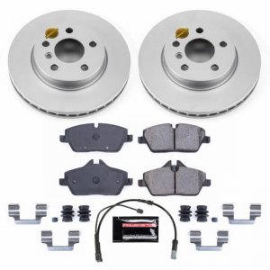 Mini Cooper Brake Kit - Front - PowerStop - Genuine Geomet Coated Rotors + Carbon-Fiber Ceramic Pads - `14-`21