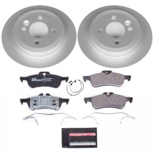 Mini Cooper Brake Kit - Rear - PowerStop - Genuine Geomet Fully Coated Rotors + ECE-R90 Certified Pads - `02-`06