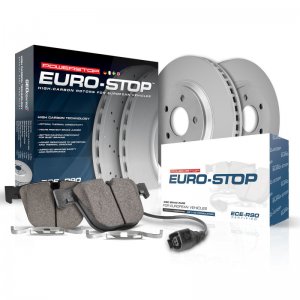 Mini Cooper Brake Kit - Front - PowerStop - Genuine Geomet Coated Rotors + ECE-R90 Certified Pads + Hardware - `07-`08