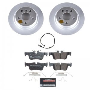 Mini Cooper Clubman Brake Kit - Rear - PowerStop - Genuine Geomet Coated Rotors + ECE-R90 Brake Pads - `16-`21