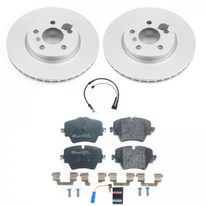 Mini Cooper Clubman Brake Kit - Front - PowerStop - Genuine Geomet Coated Rotors + ECE-R90 Brake Pads + Hardware Kit - 2019
