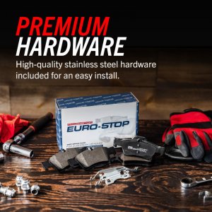 Mini Cooper Clubman Brake Kit - Front - PowerStop - Genuine Geomet Coated Rotors + ECE-R90 Brake Pads + Hardware Kit - 2019