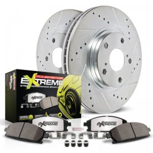 Mini Cooper Brake Kit - Front - PowerStop - Drilled & Slotted Rotors + Carbon-Fiber Ceramic Pads - `02-`06