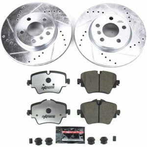 Mini Cooper Clubman Brake Kit - Front - PowerStop - Drilled & Slotted Rotors + Carbon-Fiber Ceramic Pads - 2019