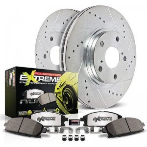 Mini Cooper Countryman Brake Kit - Front - PowerStop - Drilled/Slotted Rotors + Carbon-Fiber Ceramic Pads - 2021