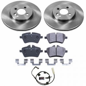 Mini Cooper Brake Pads + Rotors - Front - PowerStop - Autospecialty Rotors + Track Day Brake Pads - `07-`10