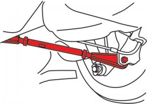 Mini Cooper Coilover Suspension Kit - Rear - SPC Performance - Adjustable Camber Arm - Silver and Red - `03-`10