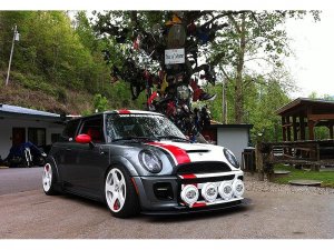 Mini Cooper Headlights - SPYDER - Projector DRL - Black - `02-`06