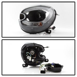 Mini Cooper Countryman Headlight Set - SPYDER - LBDRL Projector - Black - `11-`15