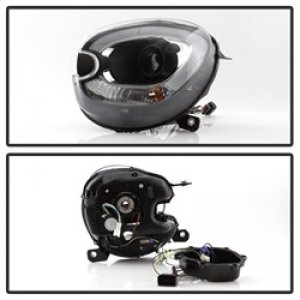 Mini Cooper Countryman Headlight Set - SPYDER - LBDRL Projector - Black - `11-`15