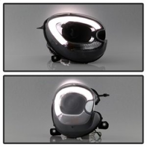 Mini Cooper Countryman Headlight Set - SPYDER - LBDRL Projector - Black - `11-`15