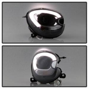 Mini Cooper Countryman Headlight Set - SPYDER - LBDRL Projector - Black - `11-`15