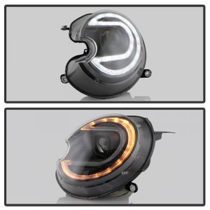 Mini Cooper Headlights - SPYDER - V2 Xenon/HID Only Projector - Black - `07-`12