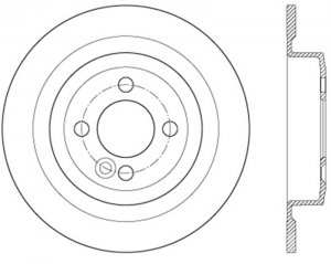 Mini Cooper Brake Rotor (1) - Rear Right - Stoptech - Slotted Sport Cryo - Black E-Coated - `09-`16
