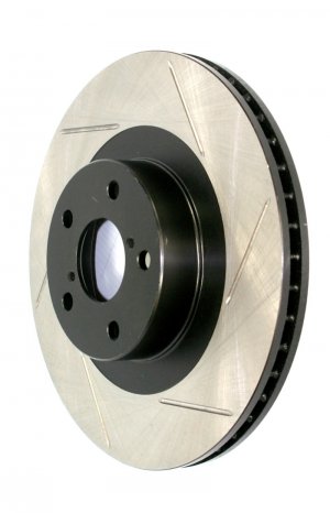Mini Cooper Brake Rotor (1) - Front Left - Stoptech - Sport Slotted Cryo - Black - `12-`14