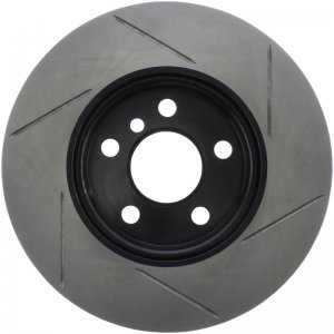 Mini Cooper Brake Rotor (1) - Front Right - Stoptech - Slotted - Black E-Coated - `14-`19