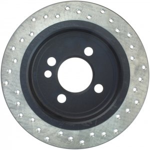 Mini Cooper Brake Rotor(1) - Rear Right - Stoptech - Drilled Sport - Black - `07-`16