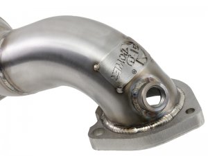 MINI Cooper S (R56) Performance Exhaust - aFe - Twisted Steel Down Pipe 2-1/2 IN 304 Stainless Steel w/ Cat - `07-`13
