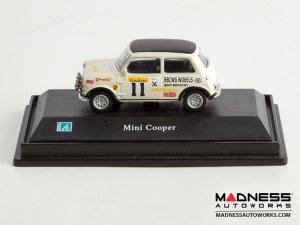 Hongwell Cararama Mini Cooper- 1/72 Scale Diecast Model Car - White W/ Black