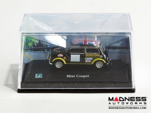 Hongwell Cararama Mini Cooper- 1/72 Scale Diecast Model Car - Black W/ British Flag