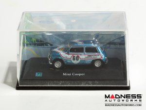 Hongwell Cararama Mini Cooper- 1/72 Scale Diecast Model Car - Blue W/ White Stripe 