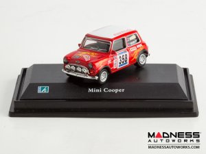Hongwell Cararama Mini Cooper- 1/72 Scale Diecast Model Car - Red W/ White (358)