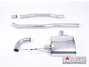 MINI Cooper 1.5T Cat-back Exhaust system by Milltek - Non-Resonated - Brushed Titanium Tips (F56 Models)