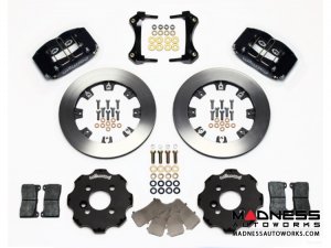 MINI Cooper Brake Conversion Kit - Wilwood Dynapro 4 Piston Front Brake Kit (Black Powder Coat Calipers / Plain Faced Rotors) (R55 / R56 / R57 Model)