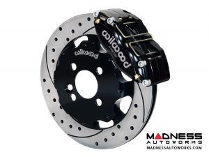 MINI Cooper Brake Conversion Kit - Wilwood Dynapro 4 Piston Front Brake Kit (Black Powder Coat Calipers / SRP Drilled & Slotted Rotors) (R55 / R56 / R57 Model)