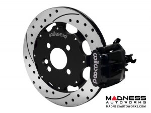 MINI Cooper Brake Conversion Kit - Wilwood Rear Brake Upgrade Kit (Black Powder Coated Calipers / Drilled & Slotted Rotors) (R55 / R56 / R57 Model)
