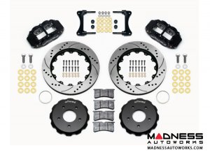 MINI Cooper Brake Conversion Kit - 12.88" Rotors - Wilwood Superlite 6R 6 Piston Front Brake Upgrade Kit (Black Powder Coated Calipers / SRP Drilled & Slotted Rotors)