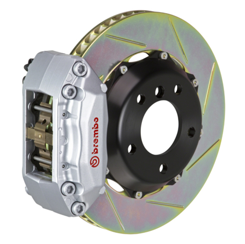 Mini Cooper Brake Kit - Front - Brembo - GT 4Pis Cast 2pc 328x28 Rotors Slotted Type1 - Silver - `07-`13