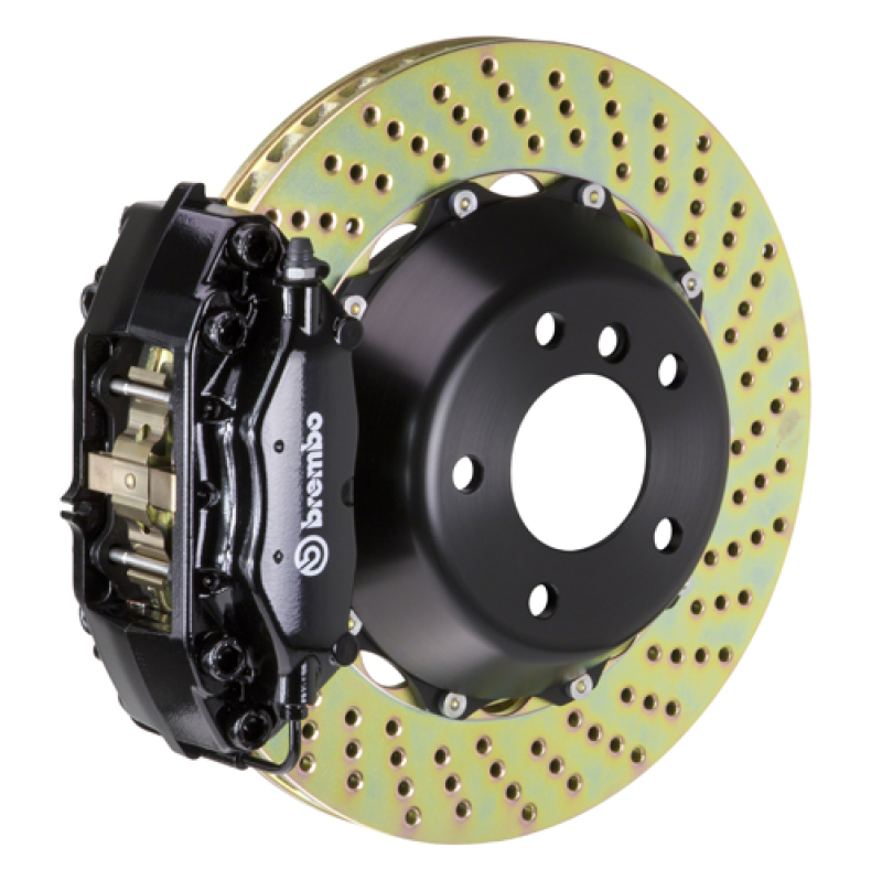Mini Cooper Brake Kit - Front - Brembo - GT BBK 4 Pist Cast 345x28 2pc Rotor Drilled - Black - `14-`27