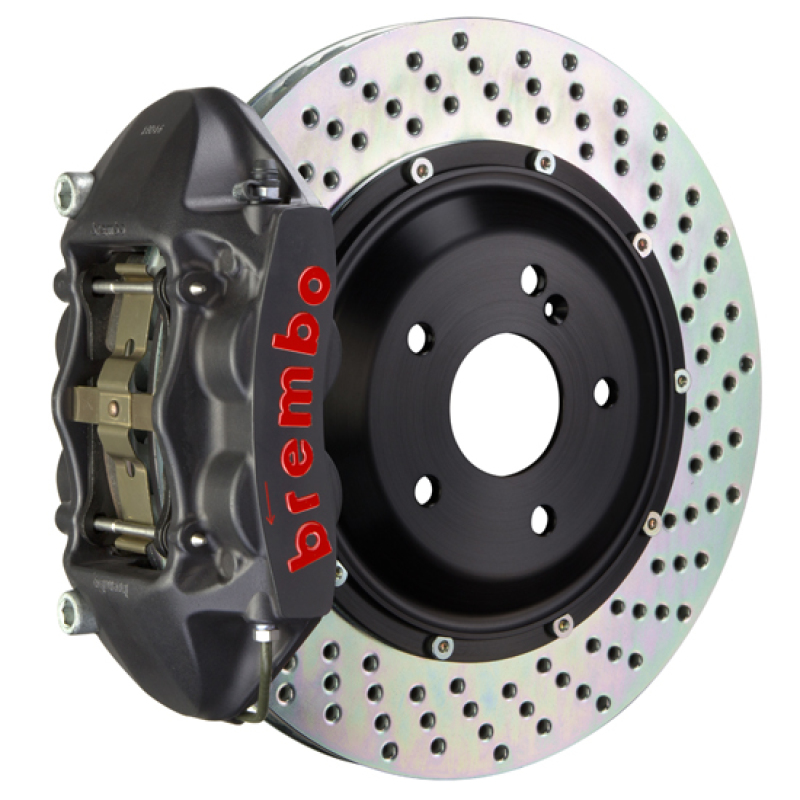 Mini Cooper Brake Kit - Front - Brembo - GTS BBK 4 Piston Cast 345x28 2pc Rotor Drilled - Black - `14-`27