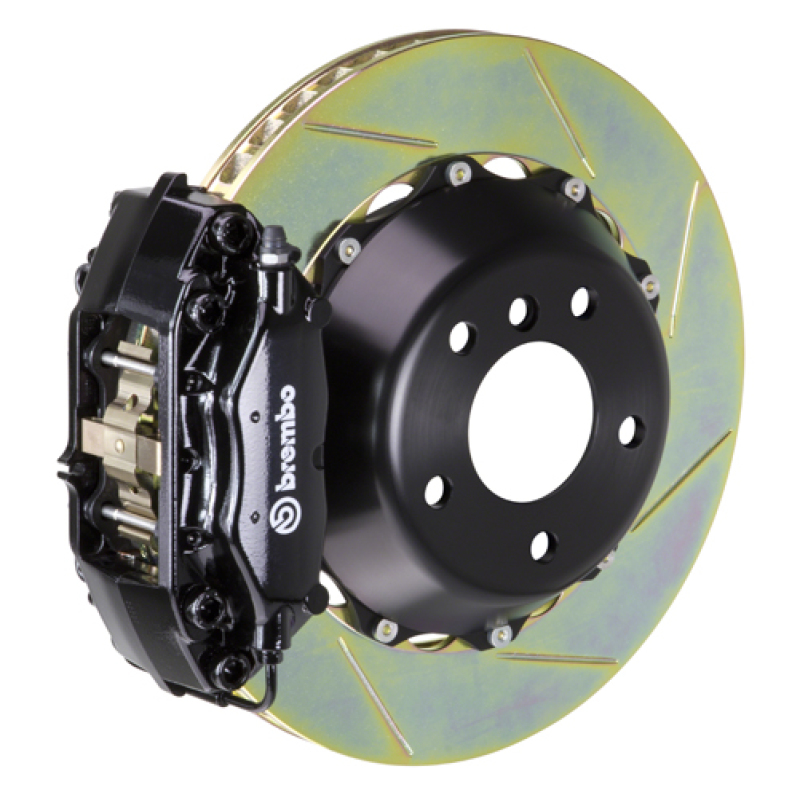 Mini Cooper Brake Kit - Front - Brembo - 4 Piston Cast 345x28 2pc Rotor Slotted Type1 - Black - `14-`27