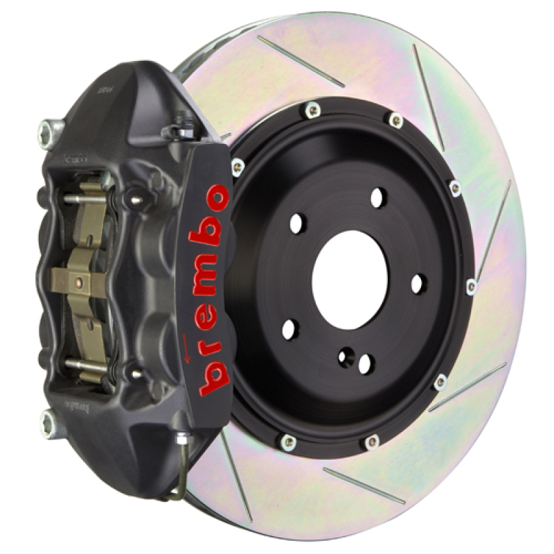 Mini Cooper Brake Kit - Front - Brembo - GTS BBK 4 Piston Cast 345x28 2pc Rotor Slotted Type1 - Black - `14-`27