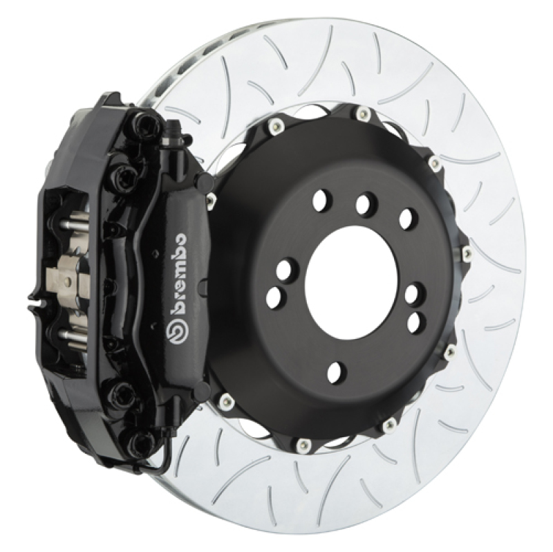 Mini Cooper Brake Kit - Front - Brembo - GT BBK 4 Piston Cast 345x28 2pc Rotor Slotted Type3 - Black - `14-`27