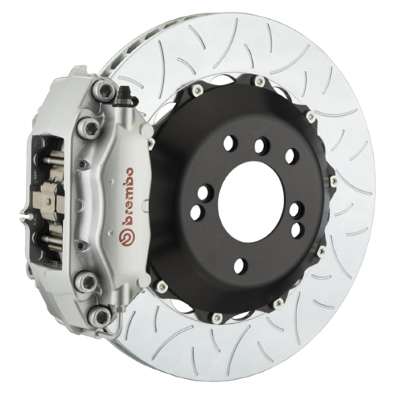 Mini Cooper Brake Kit - Front - Brembo - 4 Piston Cast 345x28 2pc Rotor Slotted Type3 - Silver - `14-`27