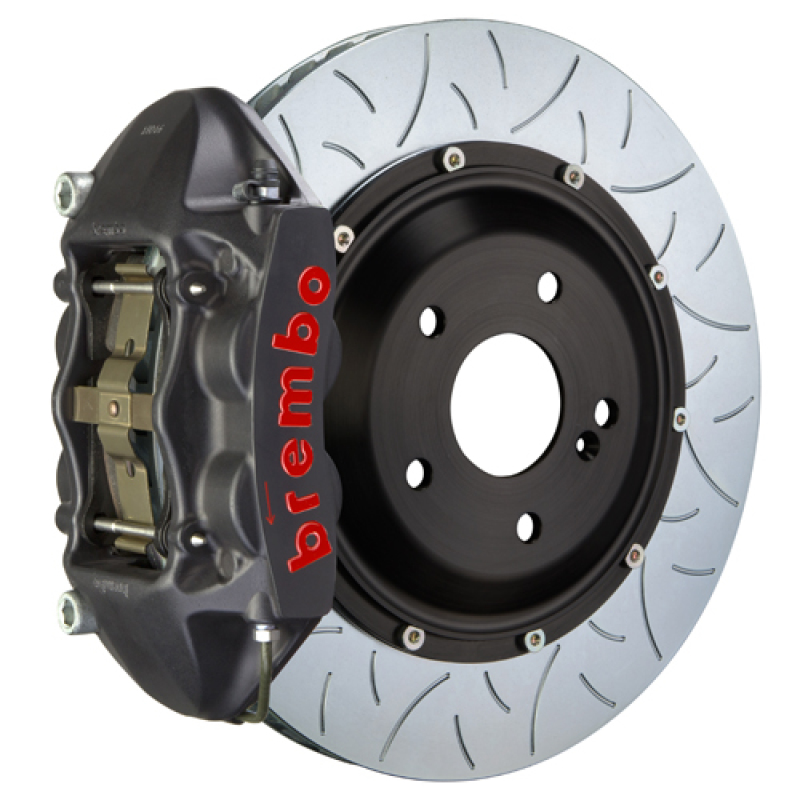 Mini Cooper Brake Kit - Front - Brembo - Slotted Type3 Rotors + 4 Piston Calipers - Black - `14-`27