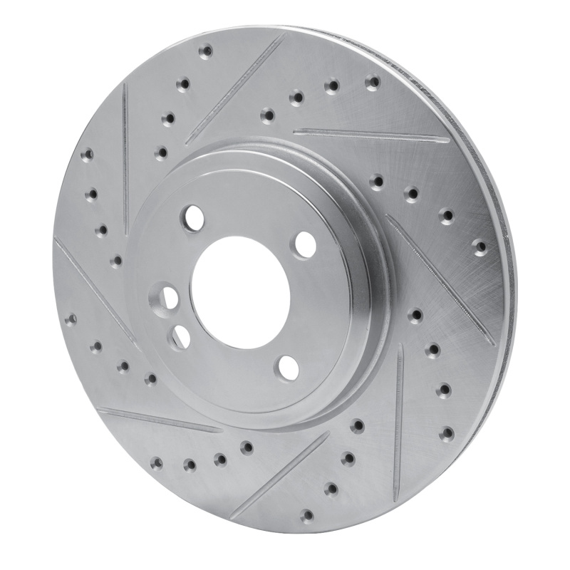 Mini Cooper Brake Rotor (1) - Front Left - DFC - Drilled & Slotted - Silver - `02-`06