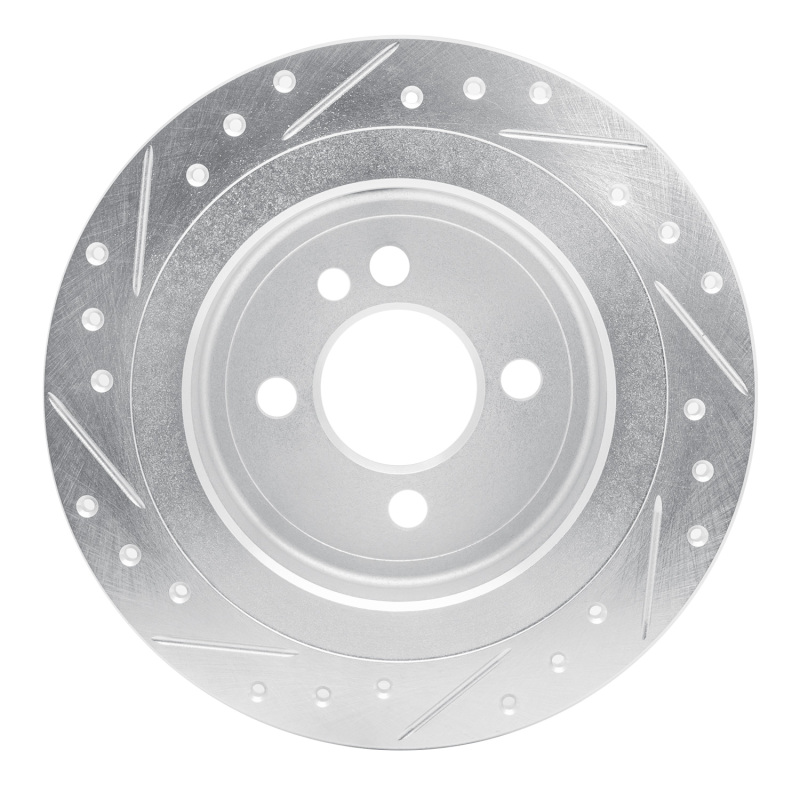 Mini Cooper Clubman Brake Rotor (1) - Rear Right - DFC - Drilled & Slotted - Silver - `09-`14
