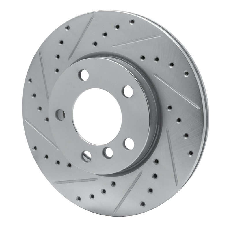 Mini Cooper Countryman Brake Rotor (1) - Front Left - DFC - Drilled & Slotted - Silver - `11-`16