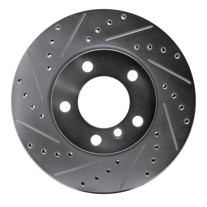 Mini Cooper Countryman Brake Rotor (1) - Front Left - DFC - Drilled & Slotted - Silver - `11-`16