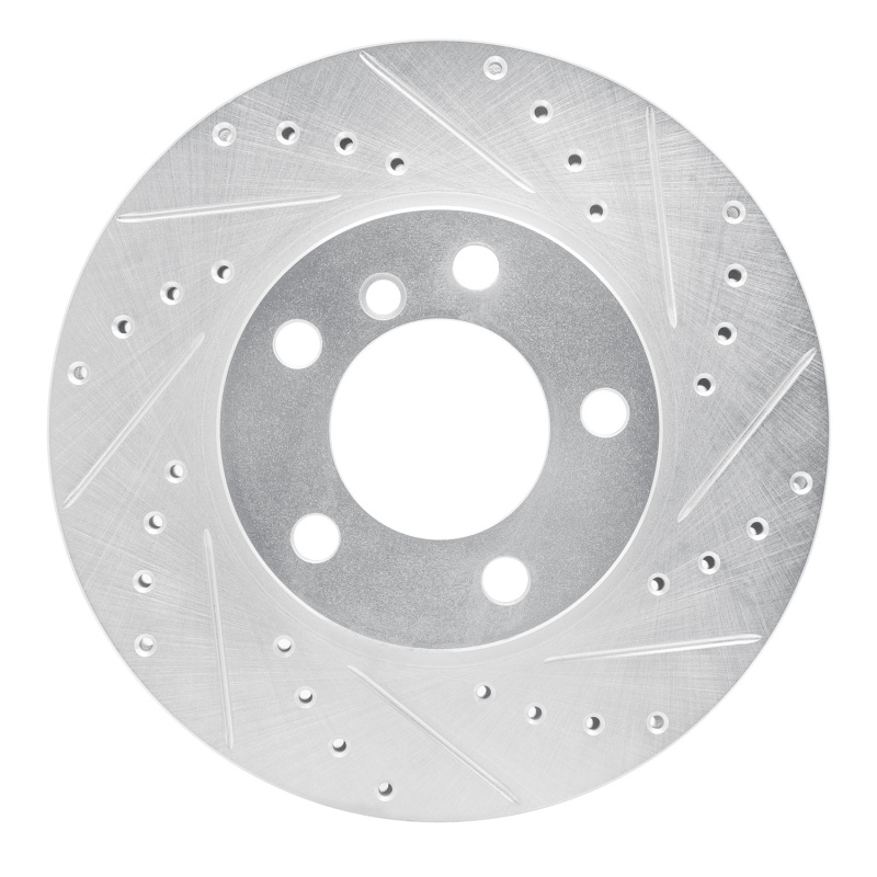 Mini Cooper Countryman Brake Rotor (1) - Front Right - DFC - Drilled & Slotted - Silver - `11-`16