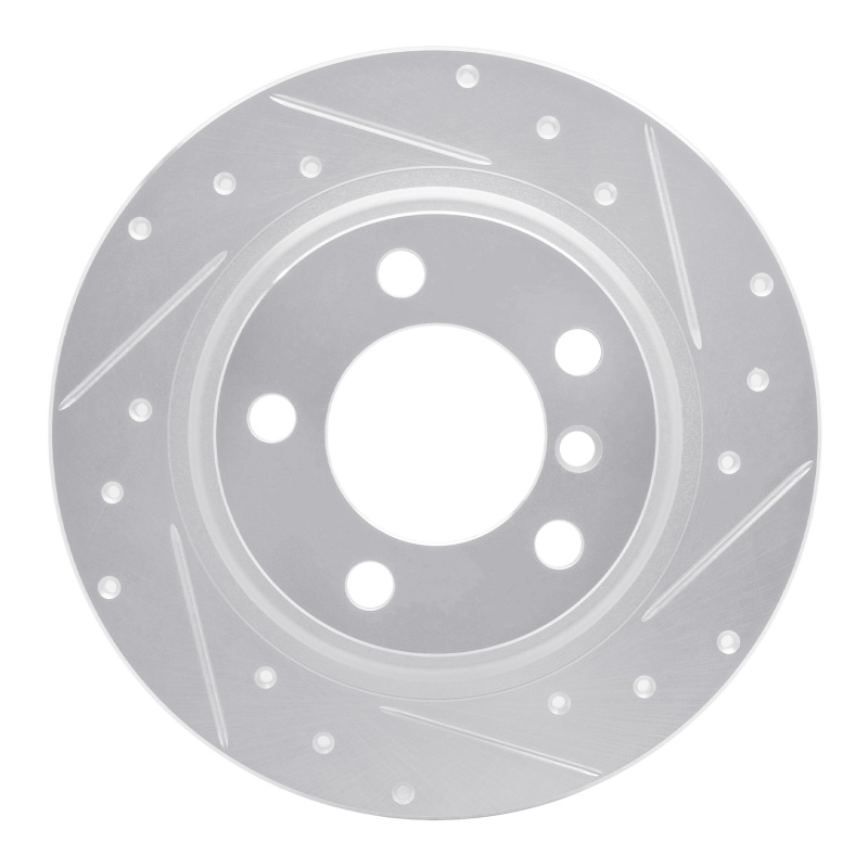 Mini Cooper Countryman Brake Rotor (1) - Rear Right - DFC - Drilled & Slotted - Silver - `13-`16