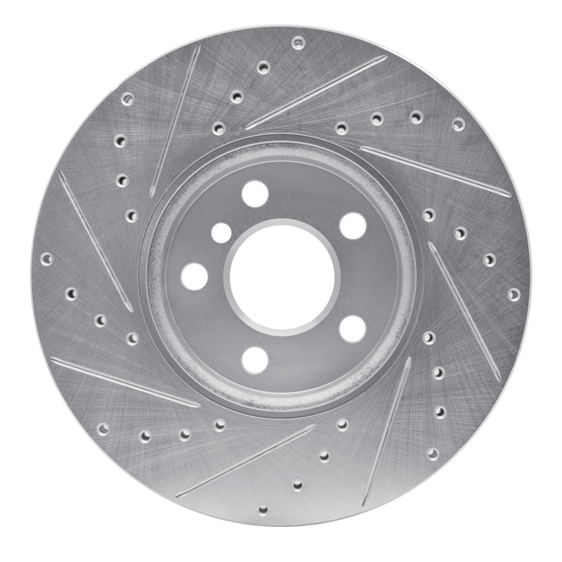 Mini Cooper Countryman Brake Rotor (1) - Front Right - DFC - Drilled & Slotted - Silver - `16-`24