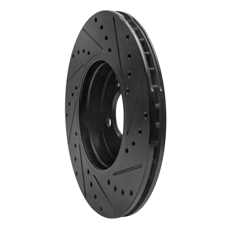 Mini Cooper Brake Rotor (1) - Front Left - DFC - Drilled & Slotted - Black - `02-`06